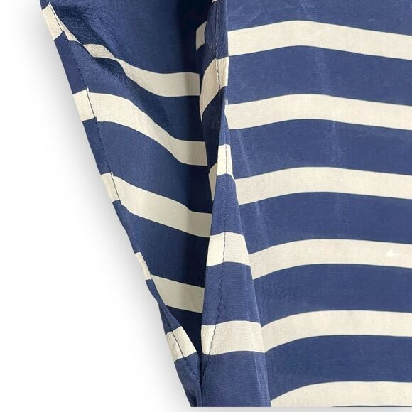 Joie Silk Navy White Striped Sailor Shirt Top Blouse Women’s Size Small - Picture 9 of 12